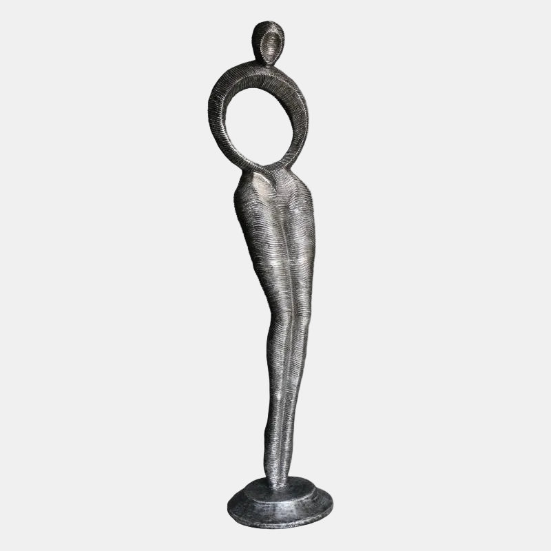 Statue femme en aluminium