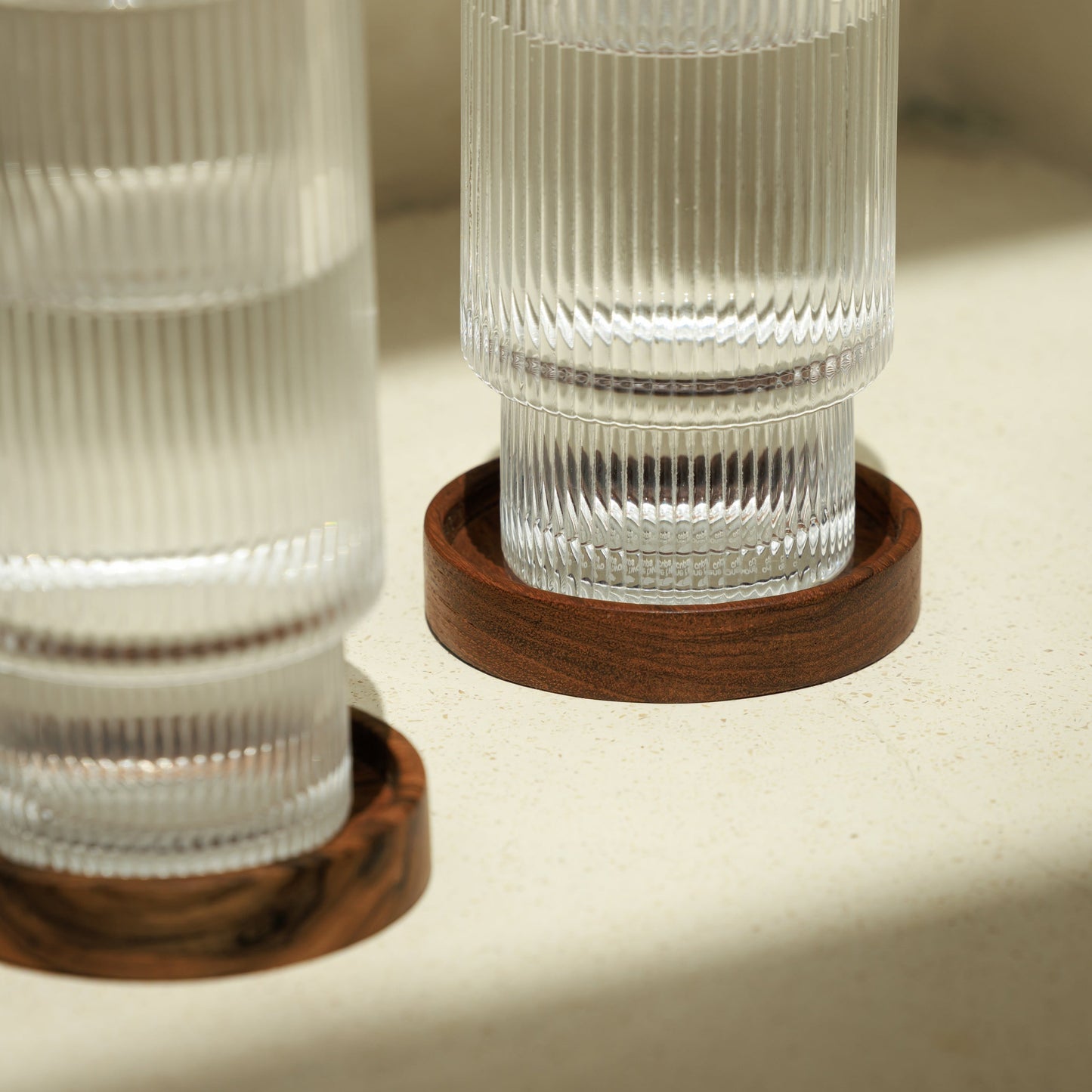 Dessous de verre en teck - 8 cm