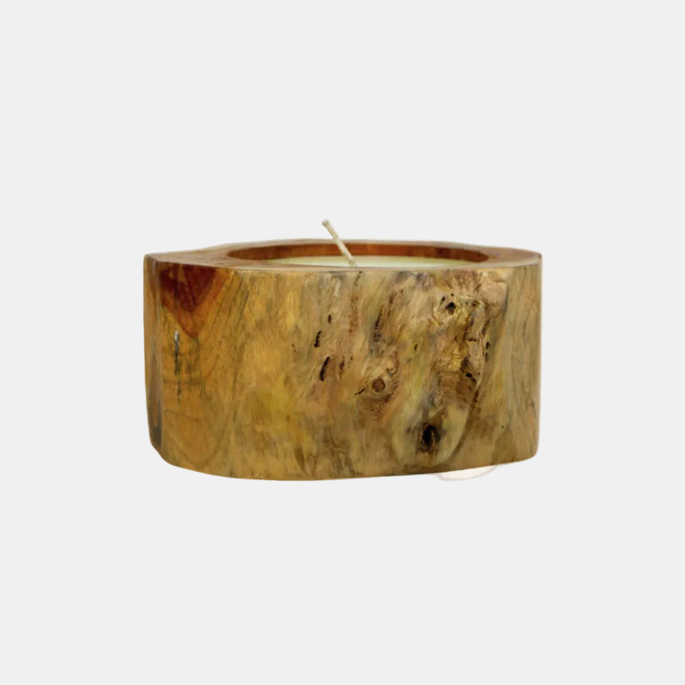 Bougie XL en bois de teck