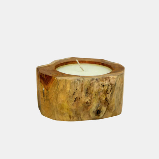 Bougie XL en bois de teck