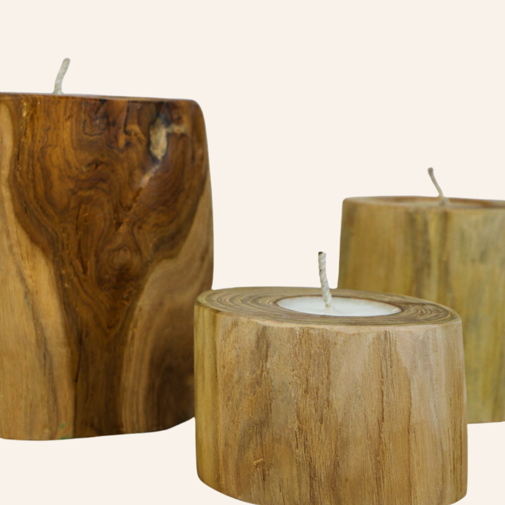 Bougie en bois de Teck