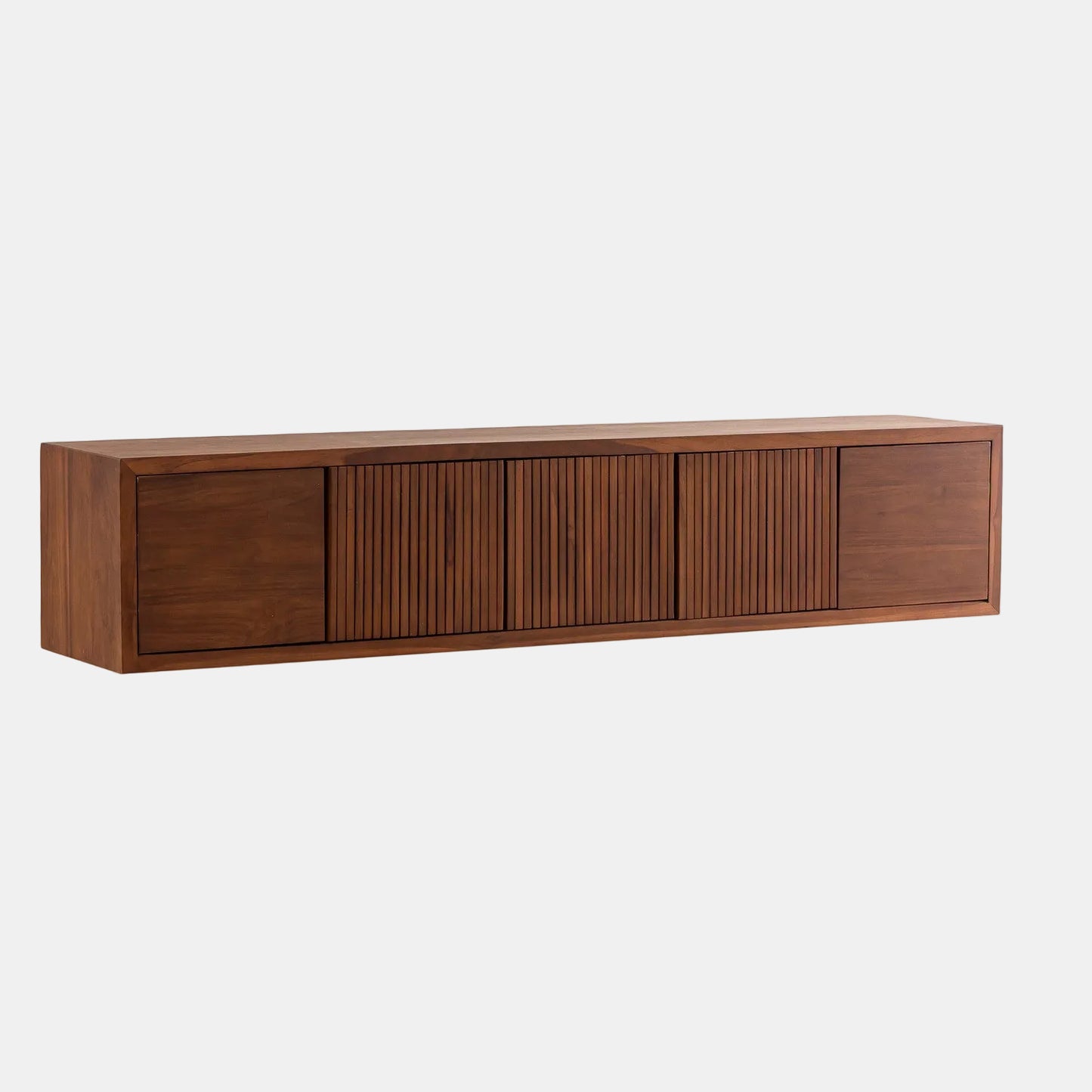 Meuble TV suspendu 5 portes en teck - 180cm