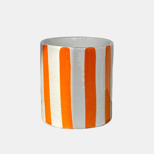 Bougie céramique lignes oranges