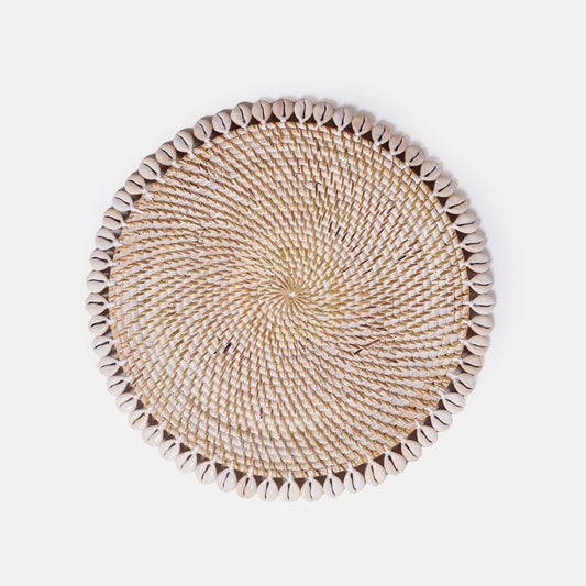 Set de table coquillages - blanc et marron