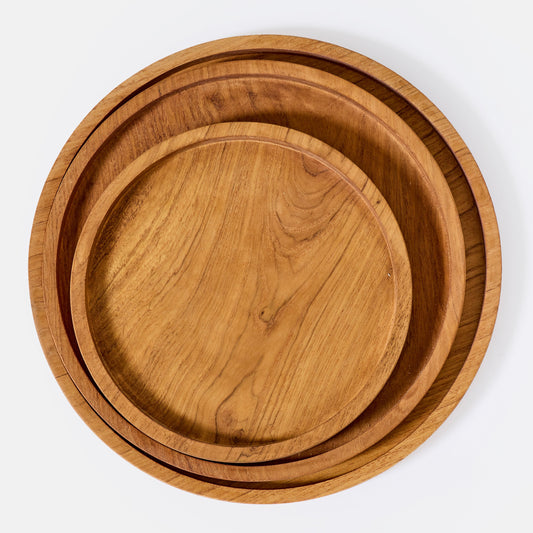 Assiette ronde en teck