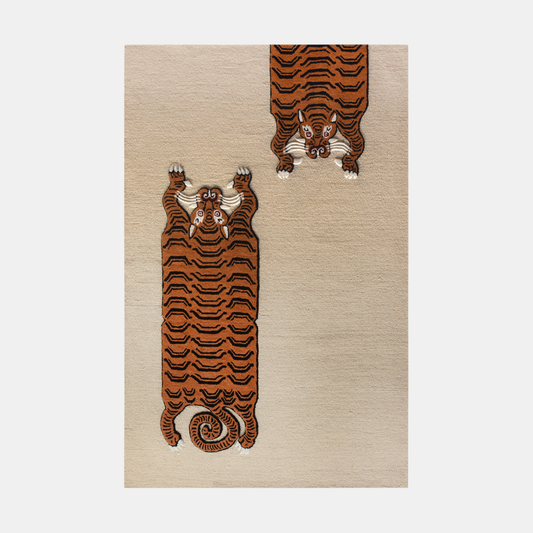 Tapis artisanal en laine motif tigre Akiva