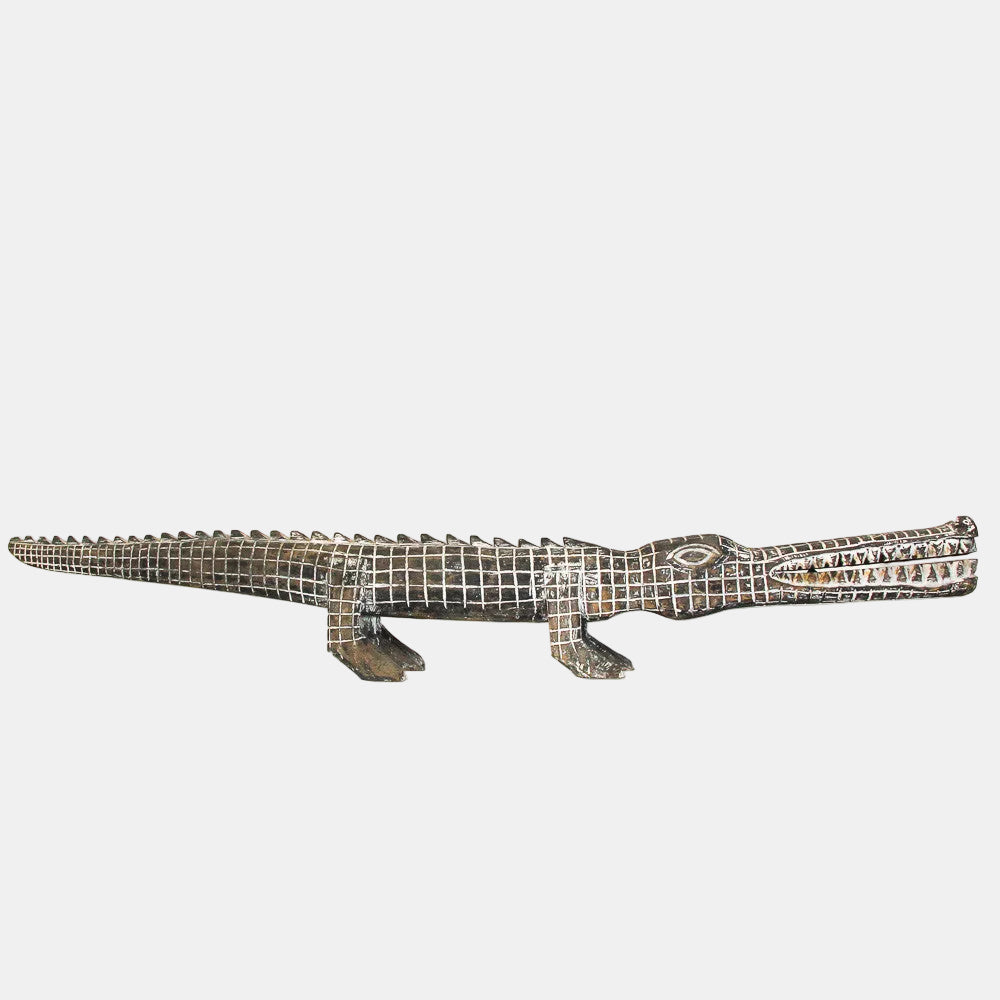 Sculpture Crocodile en bois