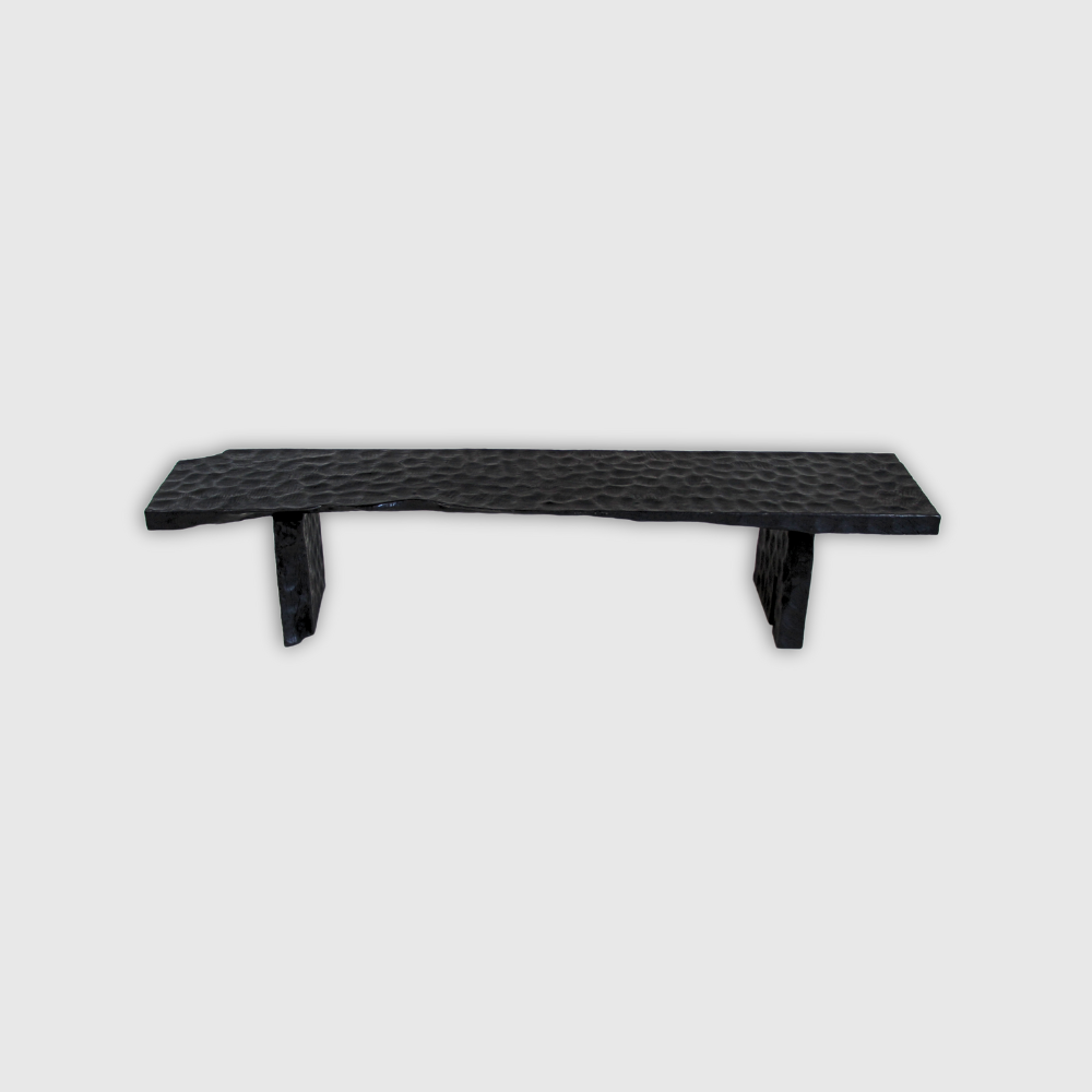 Banc en litchi martelé (194 x 40 x 40 cm)