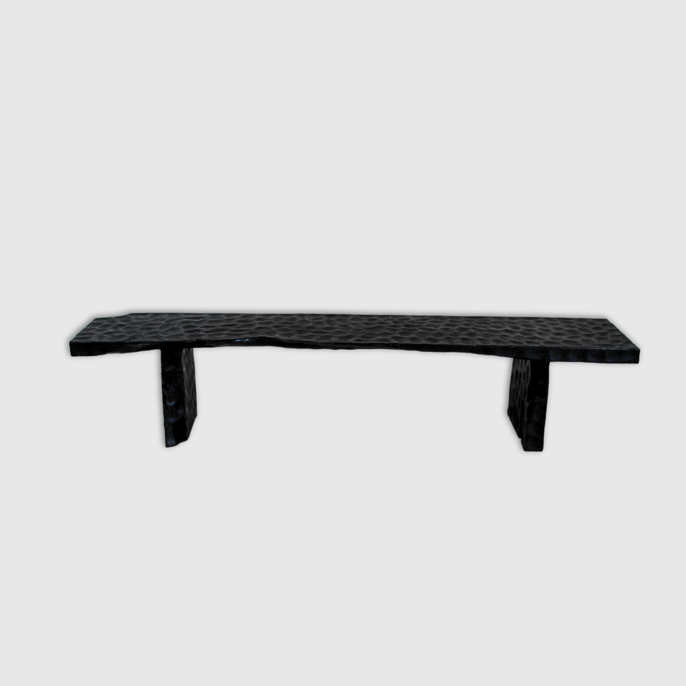 Banc en litchi martelé (194 x 40 x 40 cm)