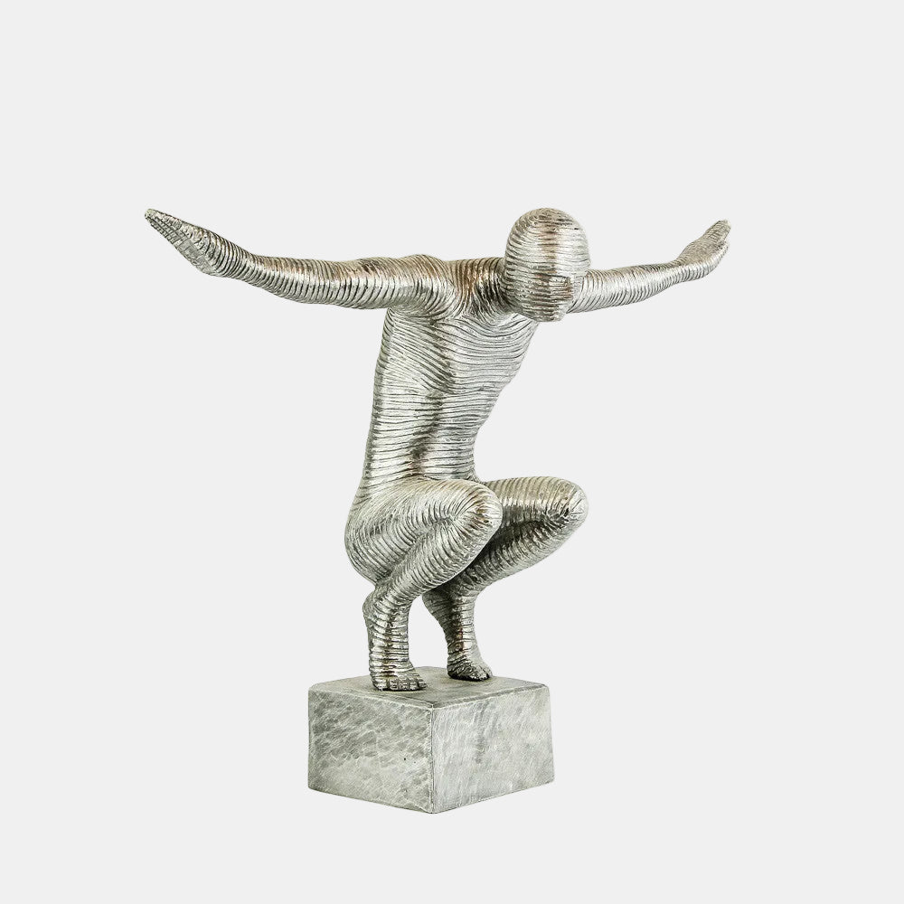 Statue Squat Figure en aluminium (140x100x35 cm)