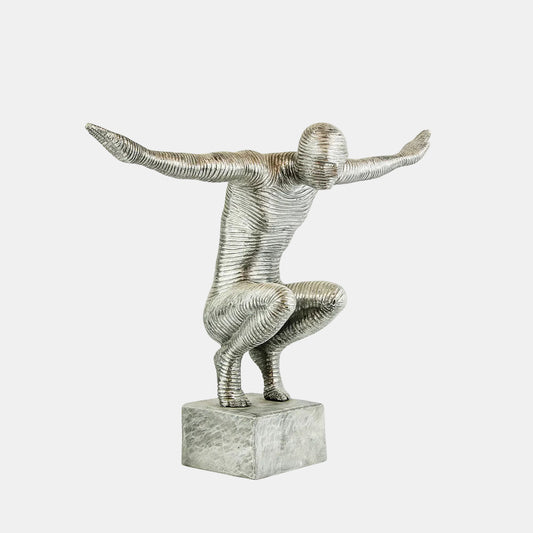 Statue Squat Figure en aluminium (140x100x35 cm)