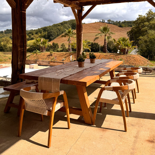 Table exterieure en teck recyclé