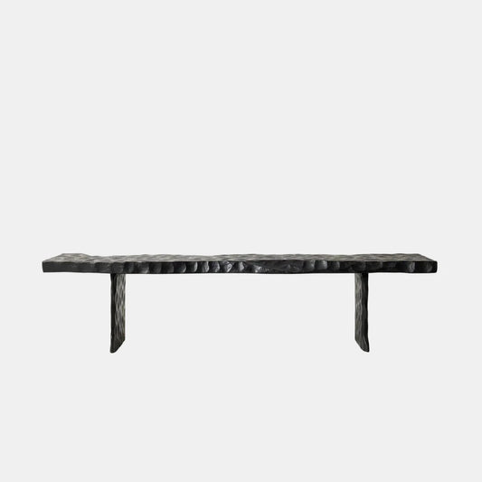 Banc en litchi martelé (194 x 40 x 40 cm)