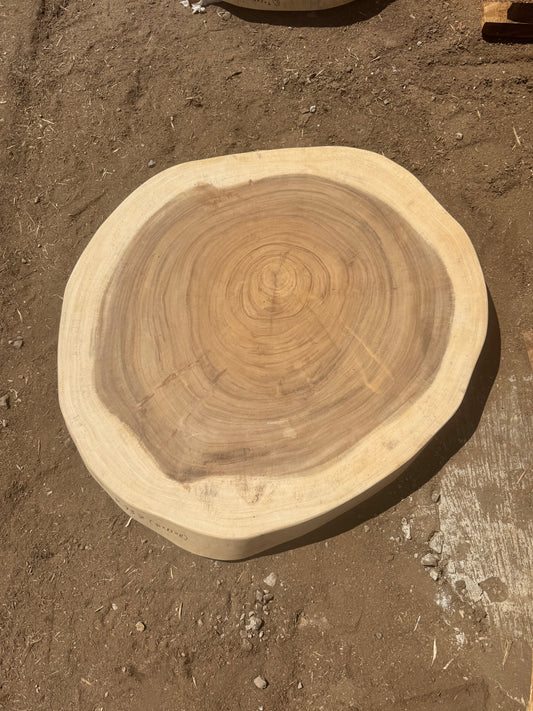 Table basse cookie en bois de suar massif 91x83x8 cm - K737